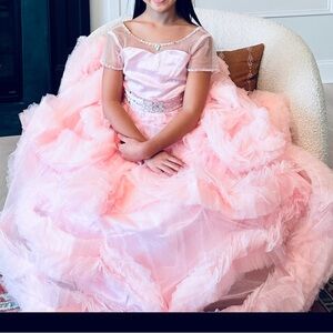 Girls princess pink  dress- like new.sz8-10